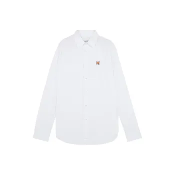 Maison Kitsune Fox Head Patch Long Sleeved Shirt