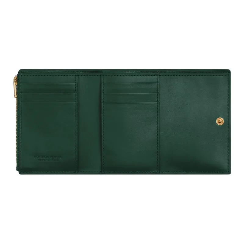 Bottega Veneta CASSETTE Lambskin Wallet Women's Green-3