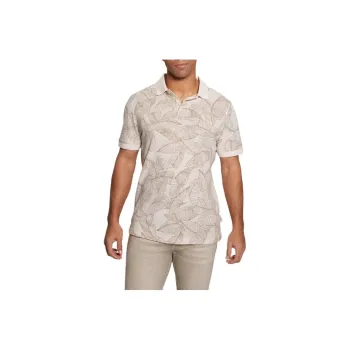 GUESS Eco Leaves Polo Shirt Men's White