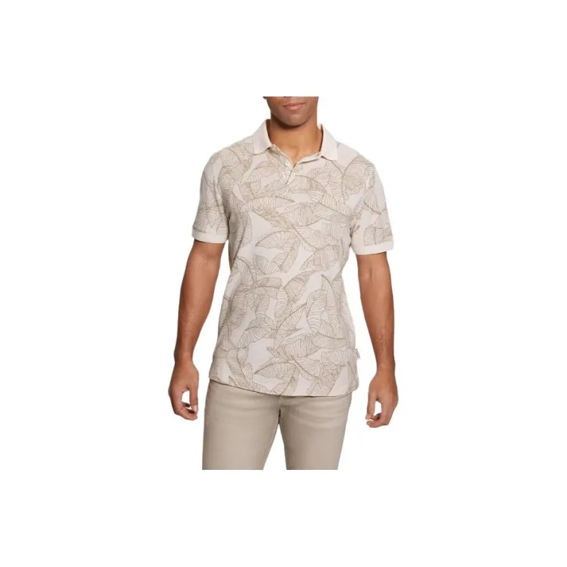 GUESS Eco Leaves Polo Shirt Men's White-0