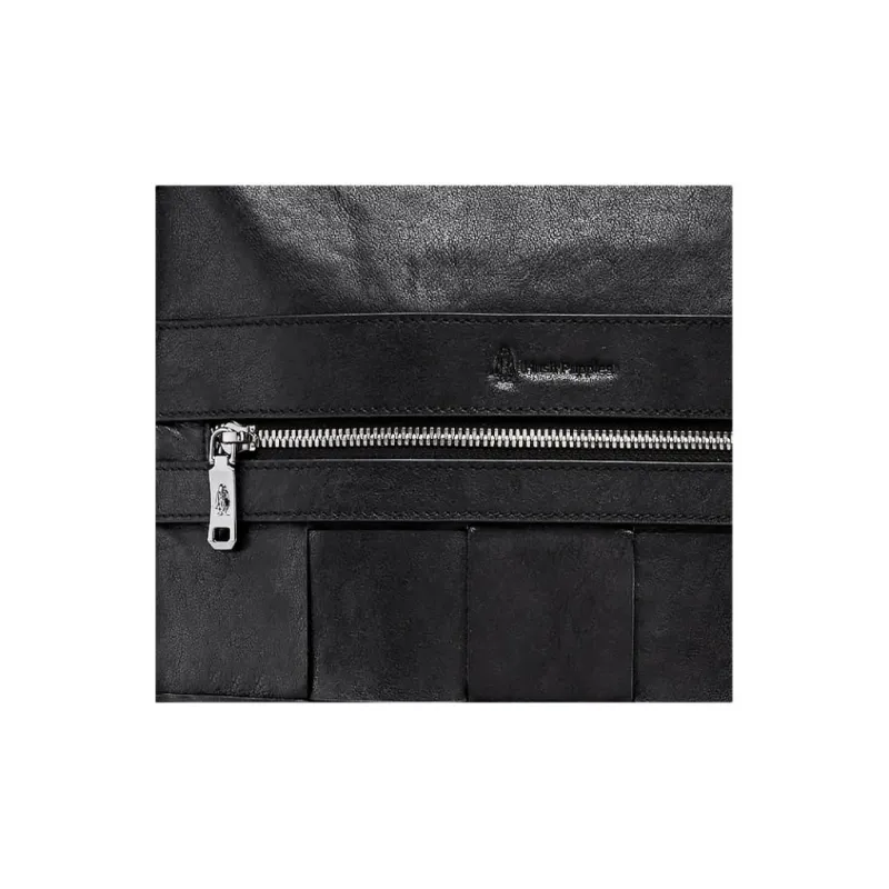 Hush Puppies Vegetable Tanned Top Grain Cow Leather Backpack Tubas Men's Black-4