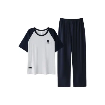 XISHE Pajama Set Women's Light Gray & Navy Blue