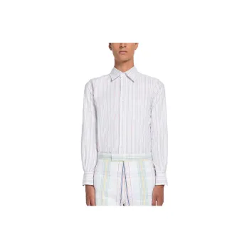 THOM BROWNE University Striped Long Sleeved Buttoned Shirt