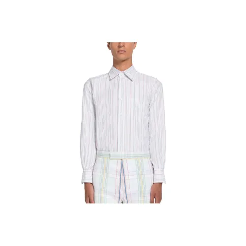 THOM BROWNE University Striped Long Sleeved Buttoned Shirt