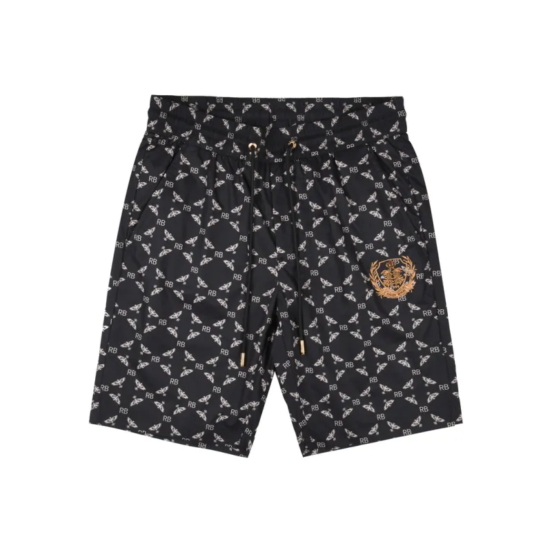 Raidy Boer 2025 Summer Casual Shorts Men's Black Floral-0