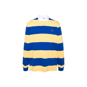 Polo Ralph Lauren Logo Embroidered Rugby Striped Polo Shirt