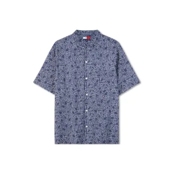 Keith Haring X Tommy Hilfiger Tommy Hilfiger X Keith Harlem Co authored Series Shirts Unisex Blue Print 0YF