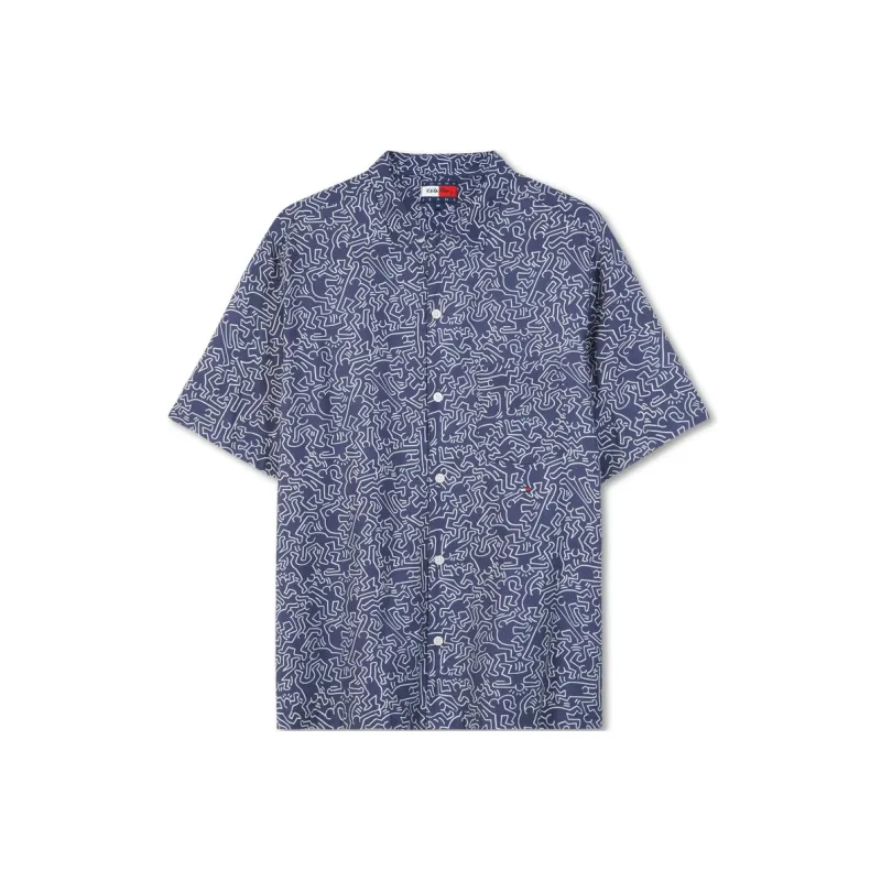 Keith Haring X Tommy Hilfiger Tommy Hilfiger X Keith Harlem Co authored Series Shirts Unisex Blue Print 0YF-0