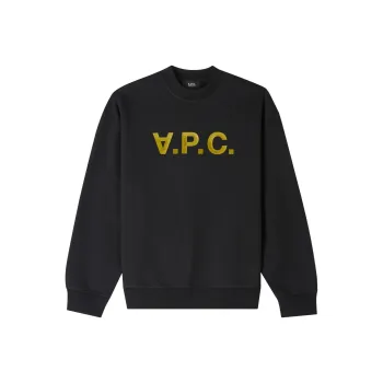 A.P.C . Devoré Effect Logo print Round Neck Sweatshirt