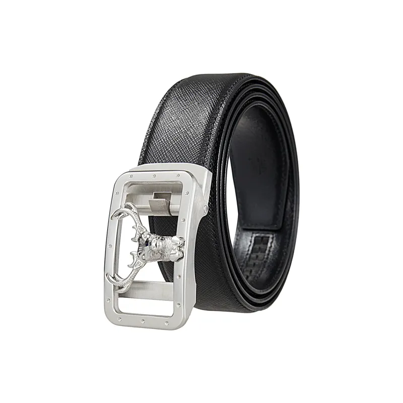 JONNY MOORE Top Grain Cow Leather Belts Men's 3.5cm-2
