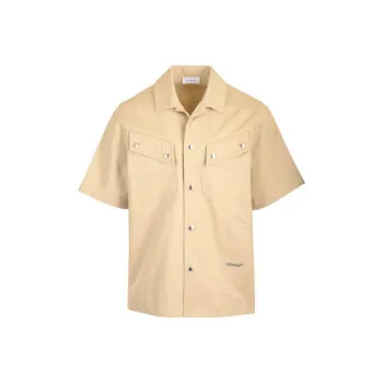OFF WHITE Safari Logo Embroidered Button Up Shirt