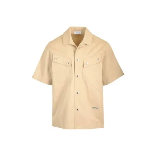 OFF WHITE Safari Logo Embroidered Button Up Shirt