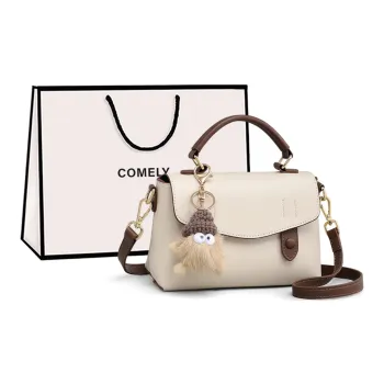 COMELY Cow Leather Handbag, Shoulder Bag, Crossbody Bag Regular Women's Milkshake White