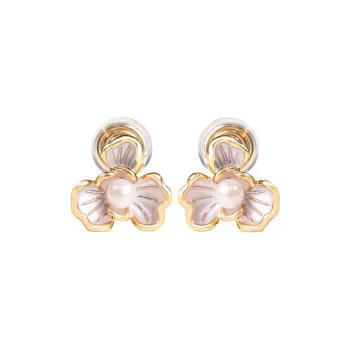 ORANGE SYMBOL Pearl Clip On Earrings Women's
