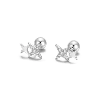 KiNGZiT 999 Fine Silver Stud Earrings Women's