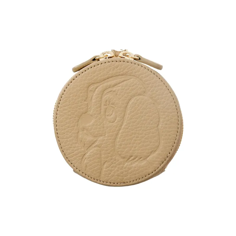 Disney Cow Leather Coin Purse Regular Women's Brown-0