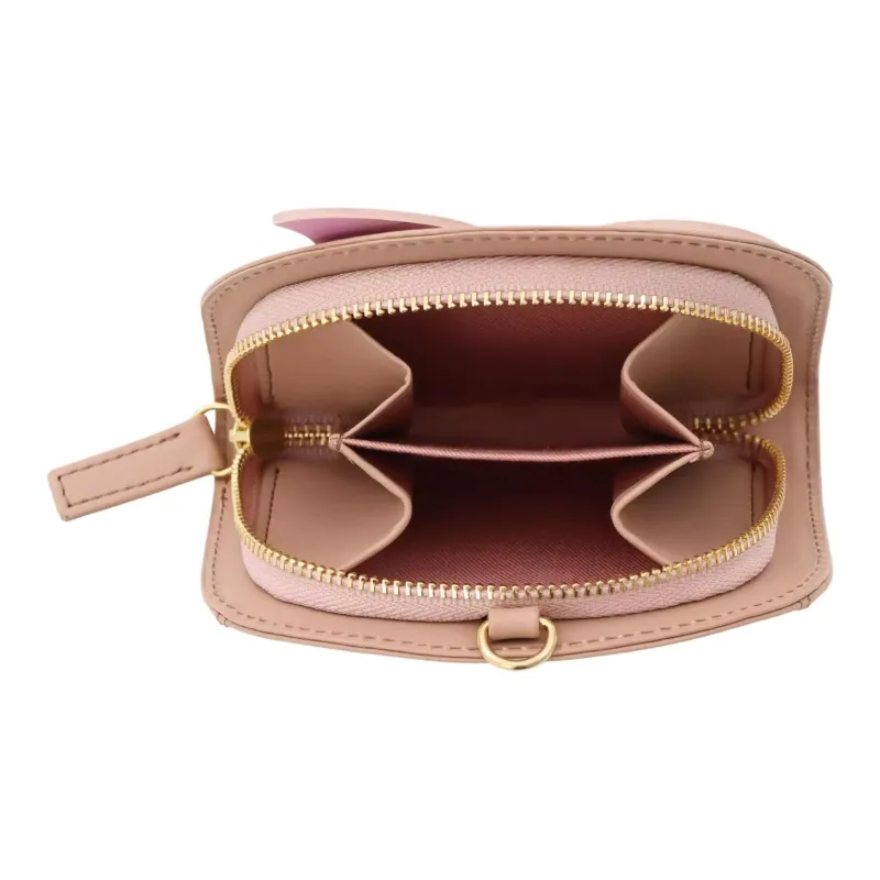 Disney Cow Leather Coin Purse Women's Pink-3