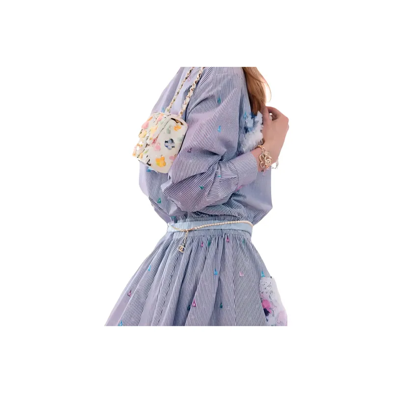 CHANEL SS23 Long-Sleeved Dresses Women's Blue-3
