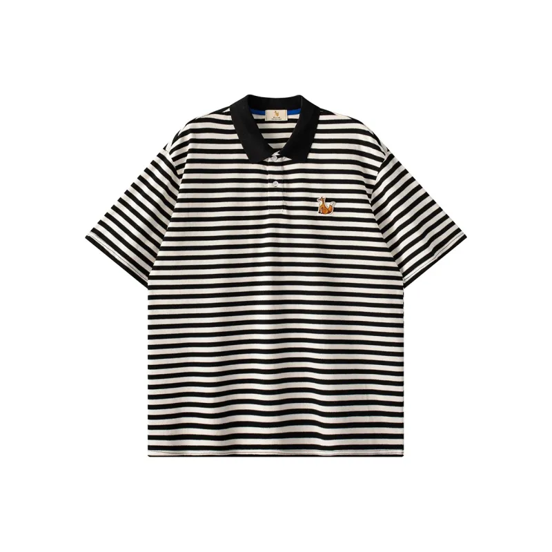WILLIAM FOX&SONS Polo Shirt Unisex Black Stripes-0