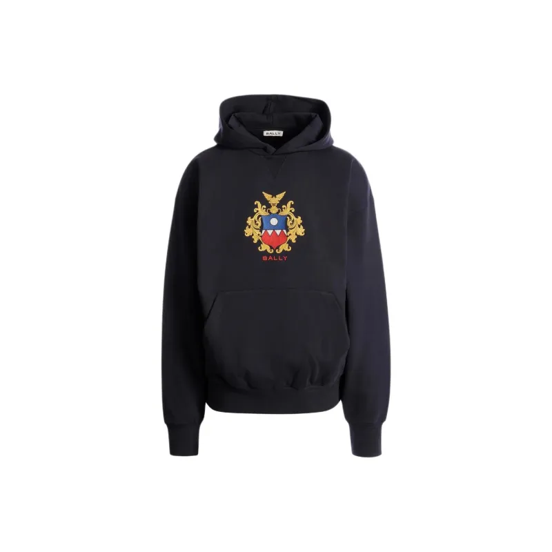 BALLY Long Sleeved Logo Embroidered Hoodie-0