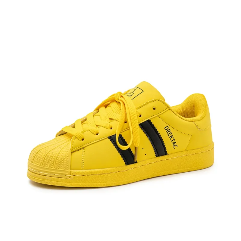 HUANAI Low Top Skateboard Shoes Unisex Electric Mother Yellow-2