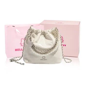 MESUCA X Sanrio Hello Kitty Series PU Bucket Bag Handbag Regular Women's Beige/Silver/Black