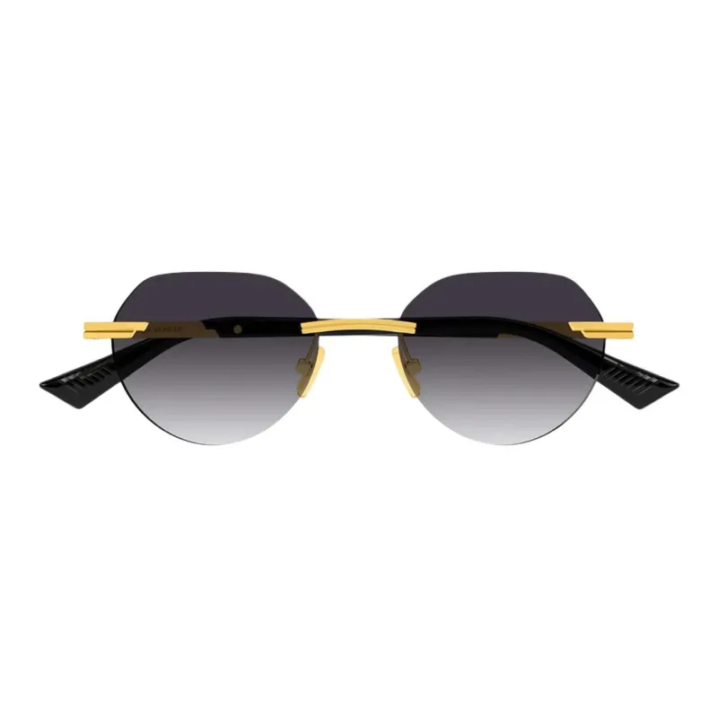 Bottega Veneta Metal Square Sunglasses Unisex Gold-1