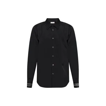 Alexander McQueen Logo-Strap Buttoned Poplin Shirt