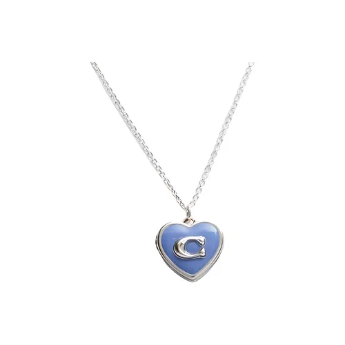 COACH Brass Necklaces Women's Blue/Silver