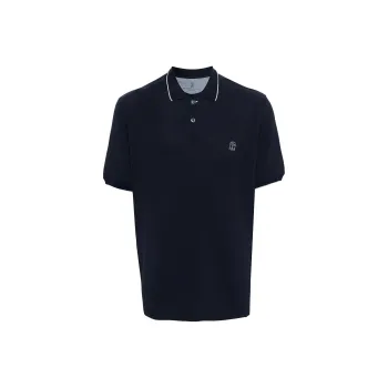 Brunello Cucinelli Logo Embroidered Short Sleeved Polo Shirt