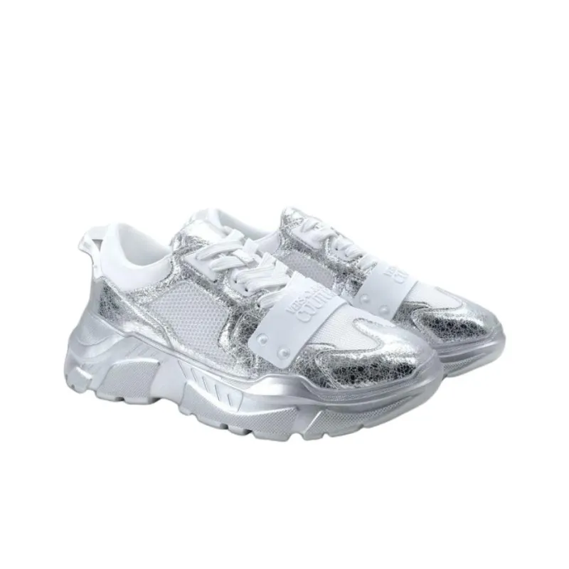 VERSACE JEANS COUTURE Low Top Casual Shoes Men's Silver-2