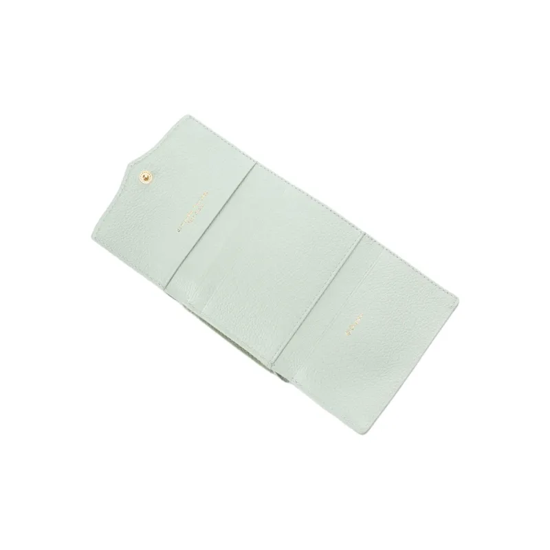 Disney Cow Leather Wallet Women's Light Green-3