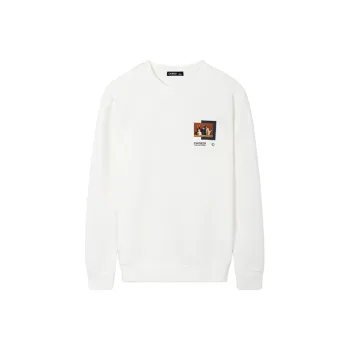 CAISEDI Sweatshirts Men Ecru
