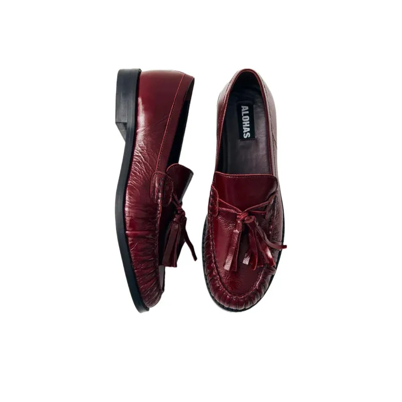 ALOHAS Marietta Oni Loafers 2cm Women's Red-3