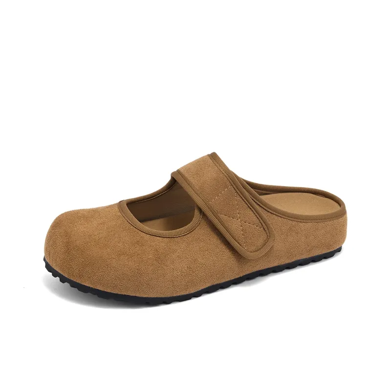 La Chapelle Abrasion Resistant Slip Resistant Wrap toe Slippers Women's Camel-1