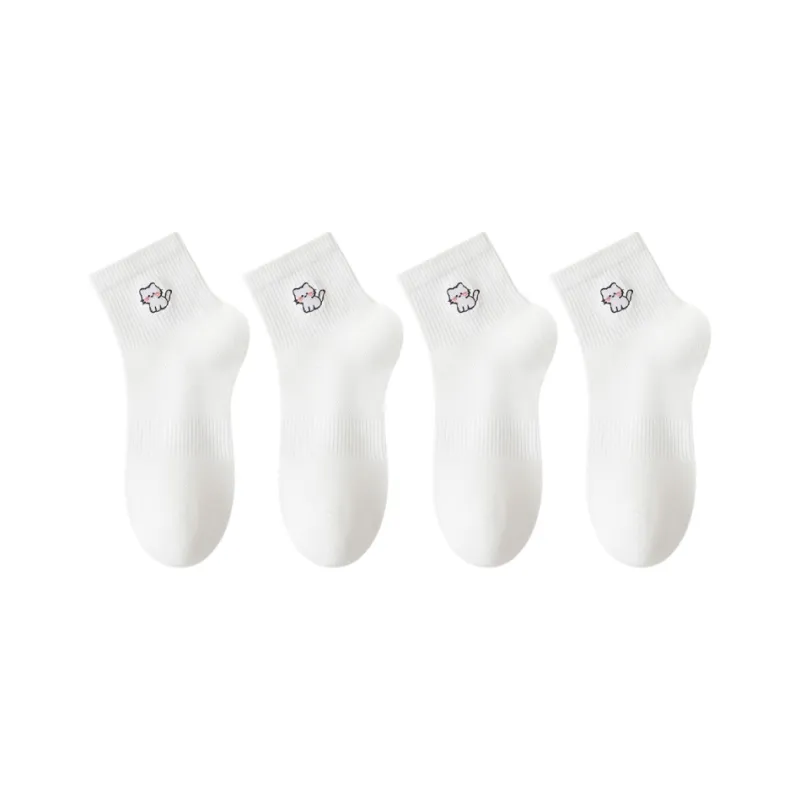 FAIRWHALE Mid Calf Socks Women's 4 Pack-5