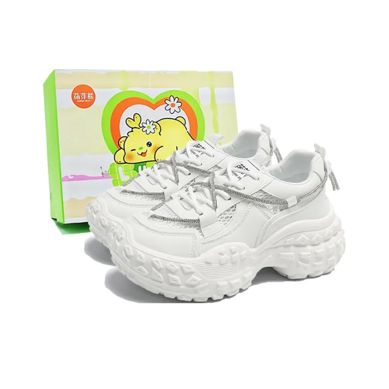 Budding Bear Anti-Slip Wear-Resistant Breathable Height Increasing Low-Top Chunky Sneakers Women's Box-7