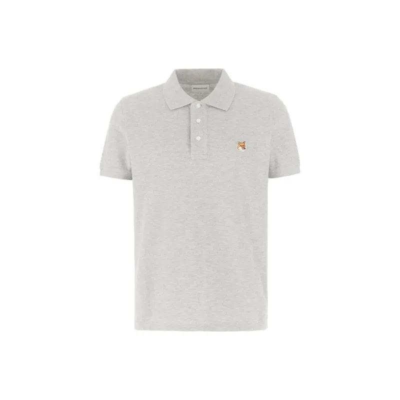 Maison Kitsune Fox Head Patch Short Sleeved Polo Shirt-0