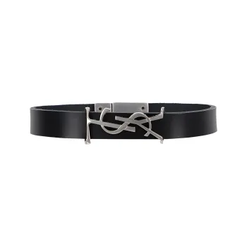SAINT LAURENT Logo Plaque Bracelet