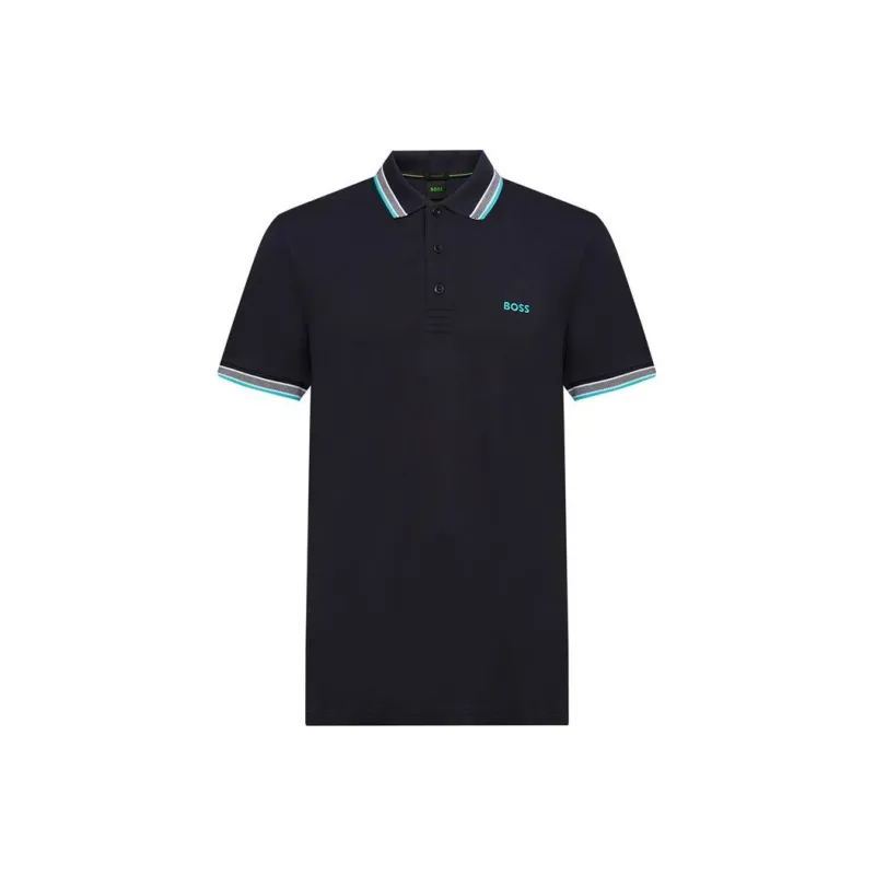 HUGO BOSS Logo Embroidered Short Sleeved Polo Shirt-0