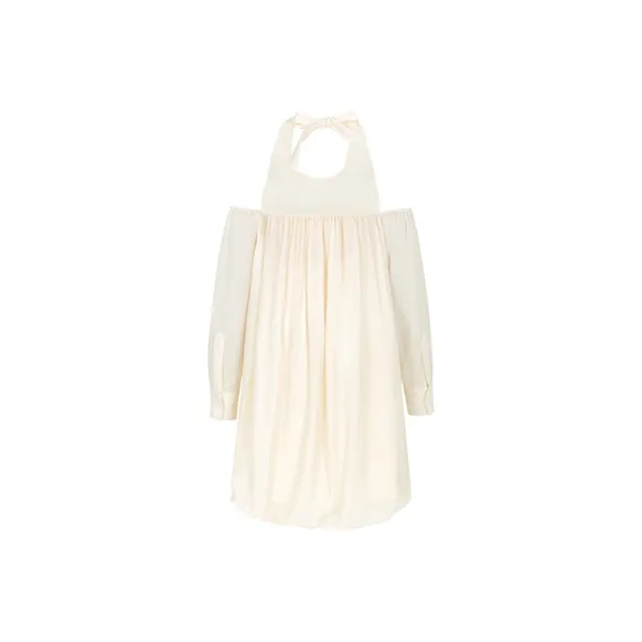 Three Quarters Long Sleeved Dress Women's Ecru-1