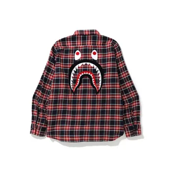 A BATHING APE Shark Flannel Check Shirt FW19