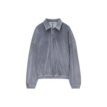 Alexander Wang Logo embossed Polo collar Sweatshirt
