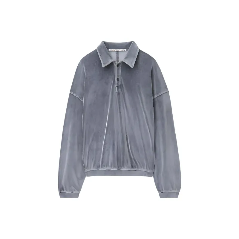 Alexander Wang Logo embossed Polo collar Sweatshirt-0