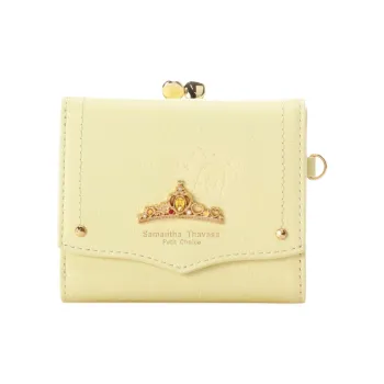Disney Cow Leather Wallet Regular Women's Yellow