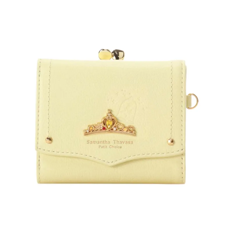 Disney Cow Leather Wallet Regular Women's Yellow-0