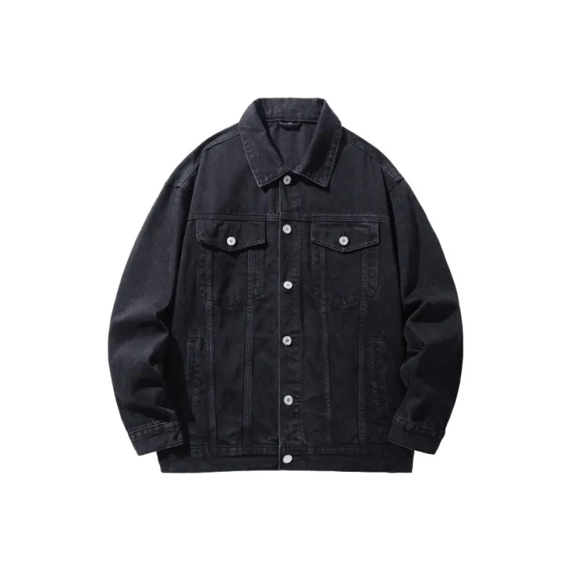 DABAISHA Denim Jacket Men's Black-0