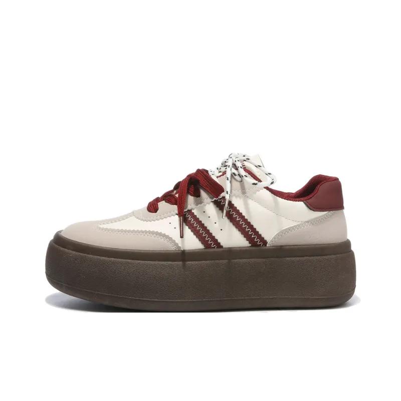 Georgina Goodman Slip Resistant, Lightweight, And Breathable Low Top Skateboard Shoes Women's Burgundy-0