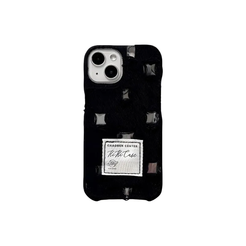 Wei Xin Matte Material Ripped Mirror Finish Denim Phone Cases Compatible With IPhone 16/15 Pro Max/Apple 13/14 Pro/Max-2