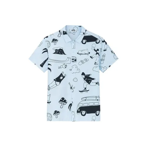 Anta Skateboard Shirt Men's Keling Blue